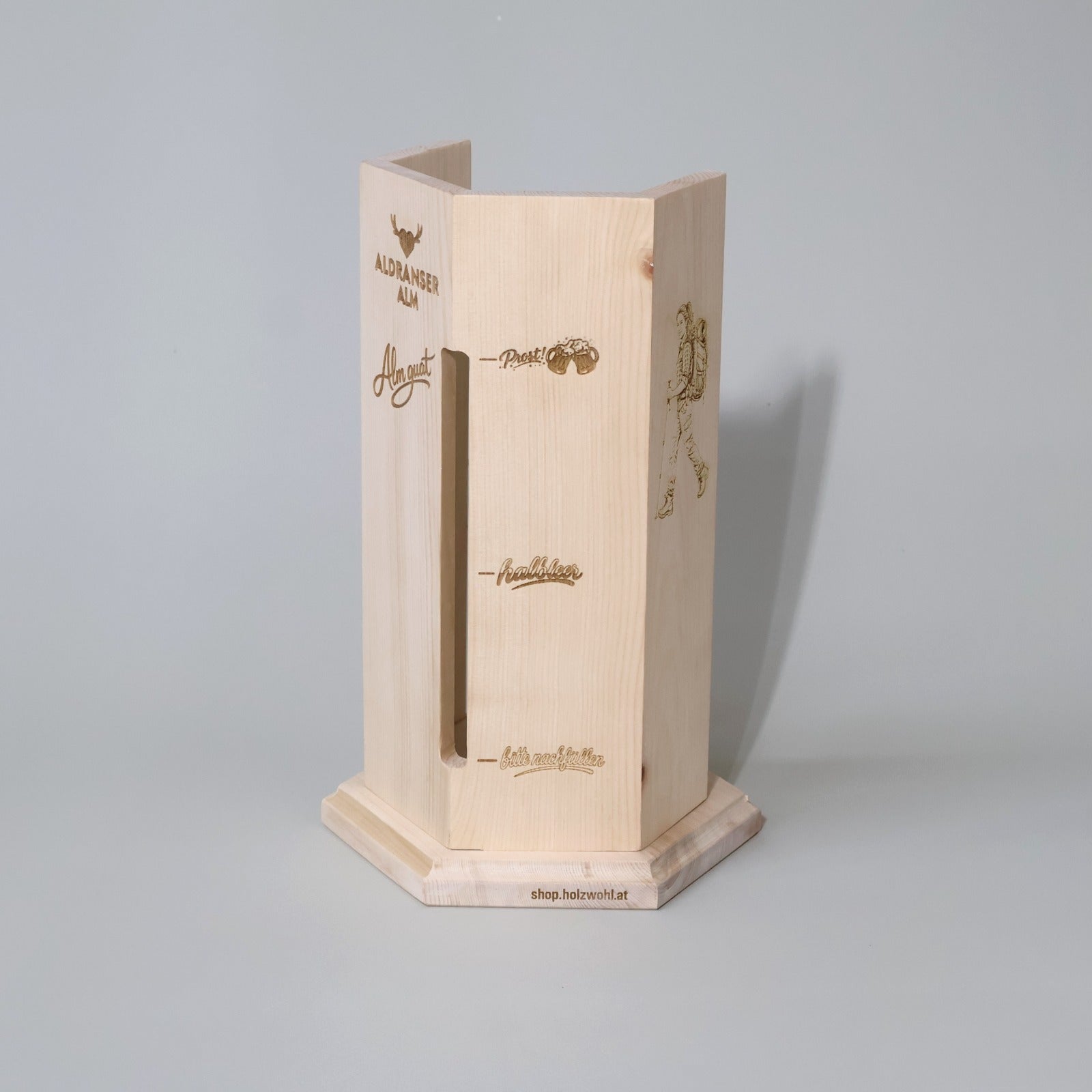 "Bierschattenspender" Zirben holz