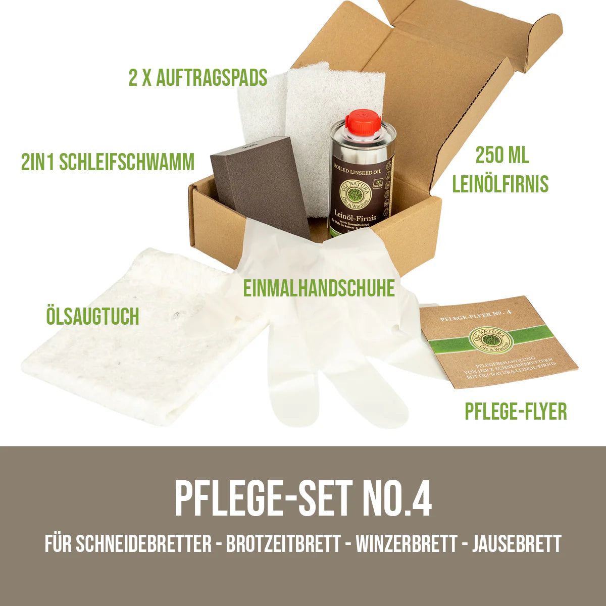 Pflege-Set mit Leinöl-Firnis
