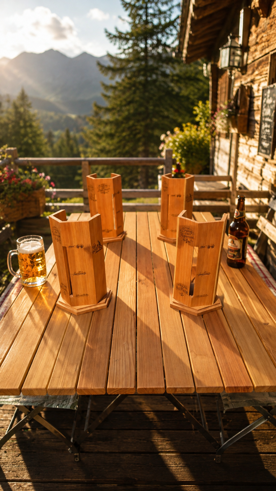 "Bierschattenspender" Lärchen holz