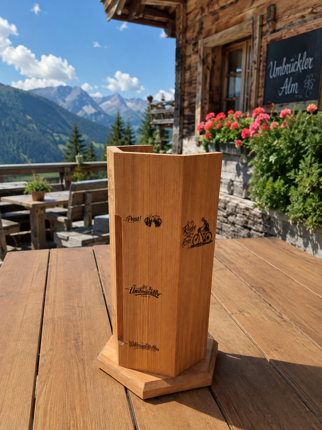 "Bierschattenspender" Lärchen holz